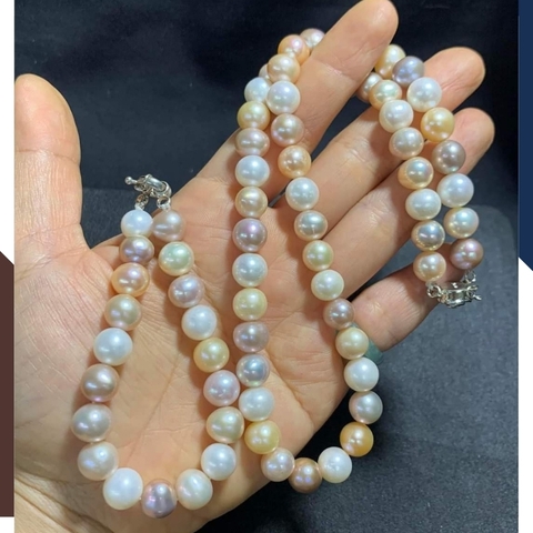 Vòng cổ ngọc trai tứ quý cao cấp 11mm mặc áo dài cho nữ 11C1200K25