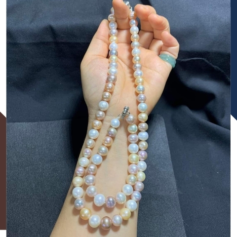 Vòng cổ ngọc trai tứ quý cao cấp 11mm mặc áo dài cho nữ 11C1200K25