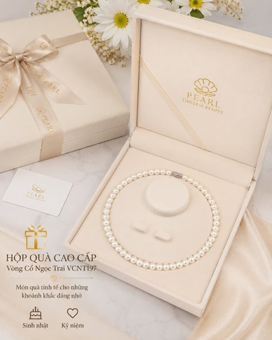 Vòng Cổ Ngọc Trai VCNT197 – Chuỗi Ngọc Trai Thật 7–8mm Thanh Lịch, Dễ Đeo Hằng Ngày