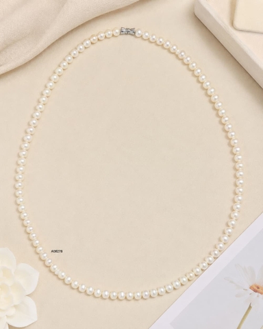 Vòng Cổ Ngọc Trai VCNT198 – Chuỗi Ngọc Trai Trắng 9–10mm Cao Cấp Classic Pearl Strand