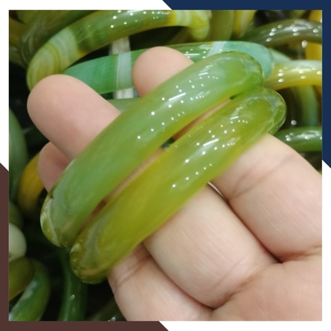 Vòng mã não 3 màu vân xanh vàng trắng liền khối bản mo 10mm cho nữ mệnh kim, mộc, thủy, hỏa, thổ mã AC120