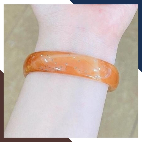 Vòng mã não đỏ liền khối bản dẹt 10mm cho nữ mệnh hỏa, thổ mã AC80