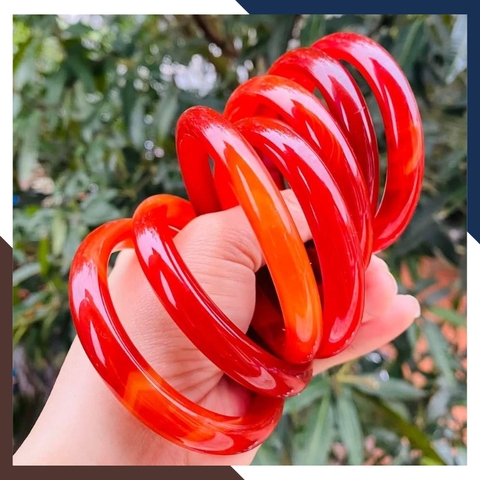 Vòng mã não đỏ liền khối bản mo 10mm cho nữ mệnh hỏa, thổ mã AC120