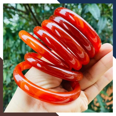 Vòng mã não đỏ liền khối bản mo 10mm cho nữ mệnh hỏa, thổ mã AC120
