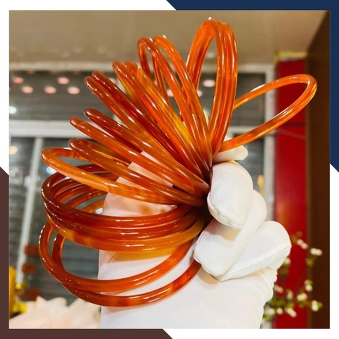 Vòng mã não đỏ liền khối bản tròn nhỏ cho nữ mệnh hỏa và mệnh thổ mã AC80