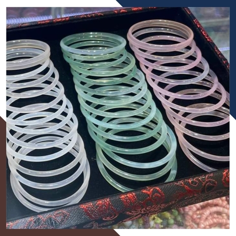 Vòng mã não trắng liền khối bản tròn nhỏ cho nữ mệnh kim / mệnh thủy mã AC80