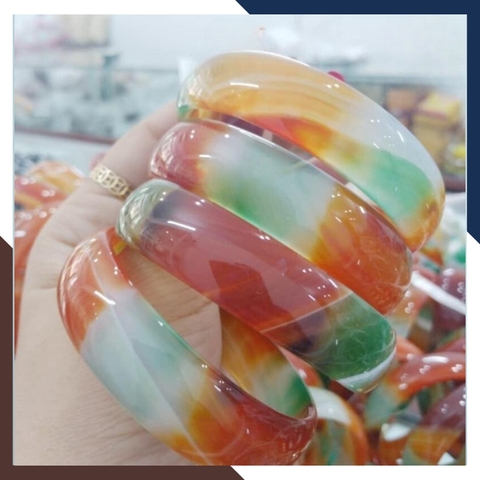 Vòng mã não tứ quý liền khối bản dẹt 10mm cho nữ mệnh kim, mộc, thủy, hỏa, thổ mã AC80