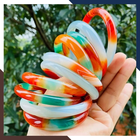 Vòng mã não tứ quý liền khối bản mo 10mm cho nữ mệnh kim, mộc, thủy, hỏa, thổ mã AC120