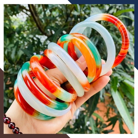 Vòng mã não tứ quý liền khối bản mo 10mm cho nữ mệnh kim, mộc, thủy, hỏa, thổ mã AC120