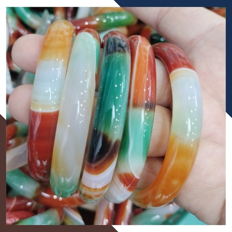 Vòng mã não tứ quý liền khối bản mo 10mm cho nữ mệnh kim, mộc, thủy, hỏa, thổ mã AC120