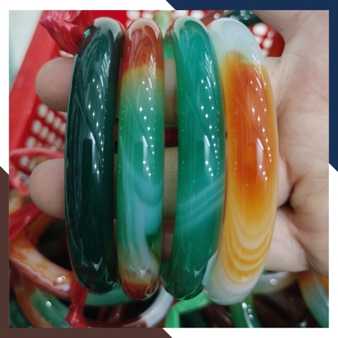 Vòng mã não tứ quý liền khối bản mo 10mm cho nữ mệnh kim, mộc, thủy, hỏa, thổ mã AC120