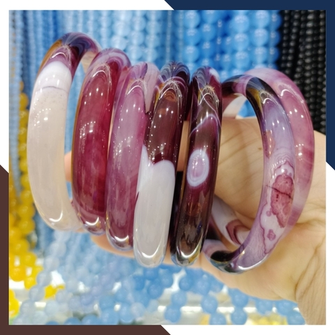 Vòng mã não vân đỏ trắng liền khối bản mo 10mm cho nữ mệnh hỏa, mệnh thổ, mệnh kim, mệnh thủy mã AC120