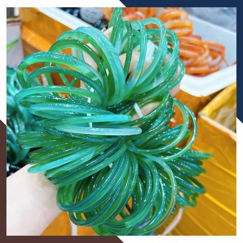 Vòng mã não xanh liền khối bản tròn nhỏ cho nữ mệnh mộc / mệnh hỏa mã AC80