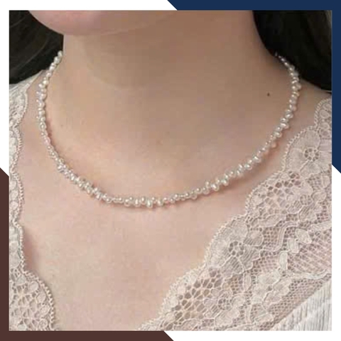 Vòng Cổ Ngọc Trai Choker 4–5mm Xỏ Sole 40cm Bạc 925 – VCNT187