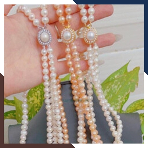 Vòng ngọc trai mặc áo dài kiểu 2 vòng đẹp cho nữ mã 78CH280