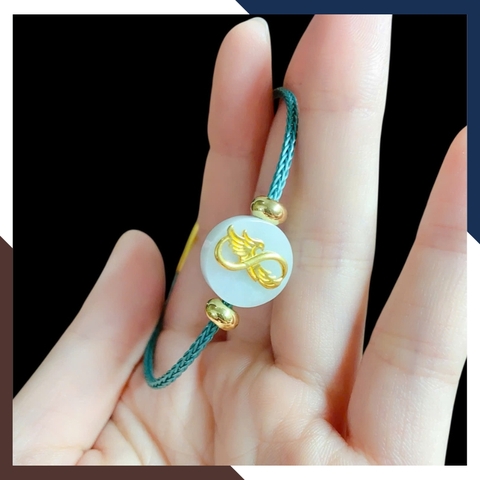 Vòng Ngọc Trăng Non Phong Thủy VTDPT52 – Đeo Bình An, Hút Năng Lượng Tốt