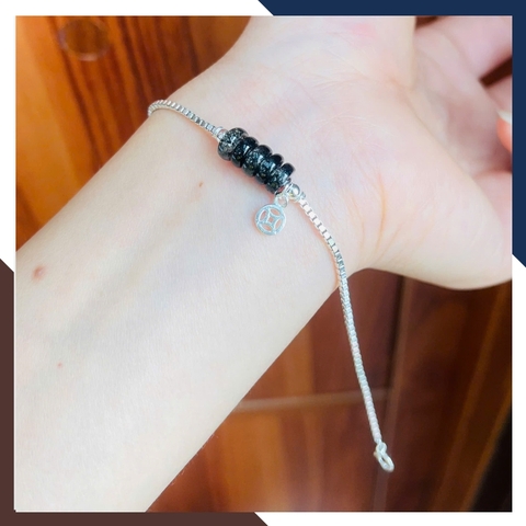 Vòng Ngũ Điếu Phối Bạc Cho Nữ Theo Mệnh Kim, Mộc Thuỷ, Hoả, Thổ LTBN95