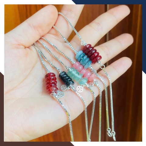 Vòng Ngũ Điếu Phối Bạc Cho Nữ Theo Mệnh Kim, Mộc Thuỷ, Hoả, Thổ LTBN95