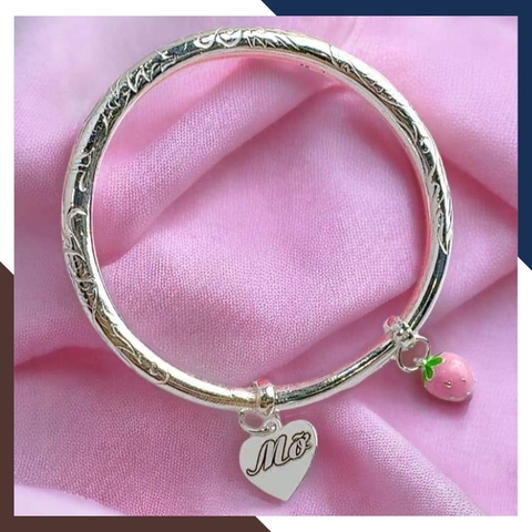 Vòng tay bạc cho bé, lắc chân trẻ em khắc tên và con giáp mã AC250