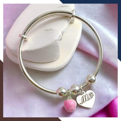 Vòng tay bạc cho bé trai bé gái, lắc tay trẻ em khắc tên, con giáp theo tuổi của bé mã AC250