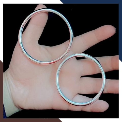 Vòng tay bạc nữ dạng kiềng trơn loại đặc mã 5C1200