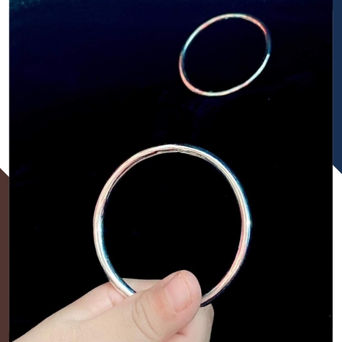 Vòng tay bạc nữ dạng kiềng trơn loại đặc mã 5C1200