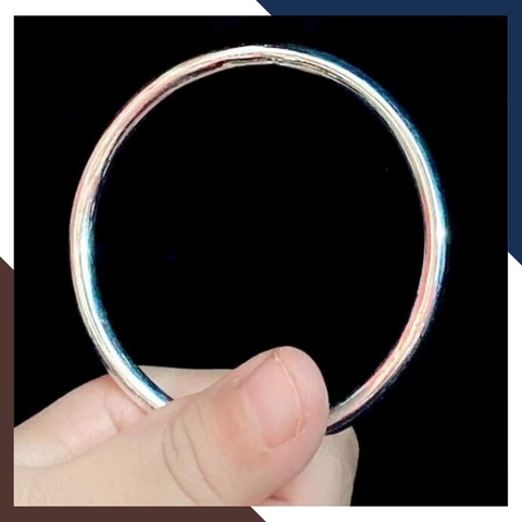 Vòng tay bạc nữ dạng kiềng trơn loại đặc mã 5C1200