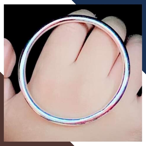 Vòng tay bạc nữ dạng kiềng trơn loại đặc mã 5C1200