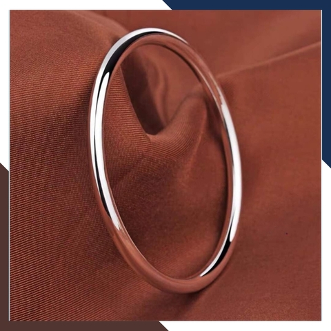 Vòng tay bạc nữ dạng kiềng trơn loại đặc mã 5C1200