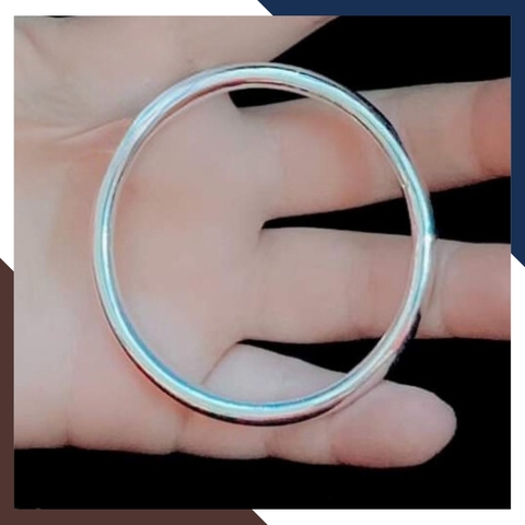 Vòng tay bạc nữ dạng kiềng trơn loại đặc mã 5C1200
