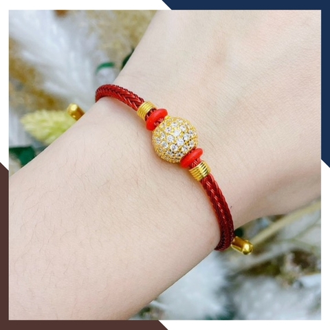 Vòng charm bi vàng 24k 9999 cho nam nữ mã TL2C
