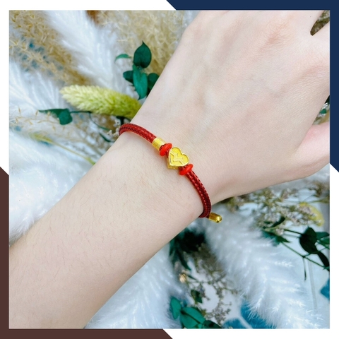 Vòng charm trái tim vàng 24k 9999 mã VCHV11