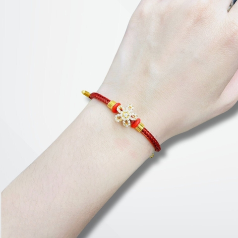 Vòng charm vàng 24k 9999 hình hoa 5 cánh mã VCHV13