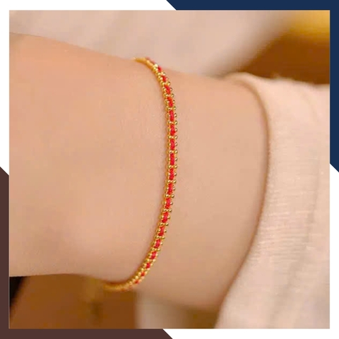 Vòng Tay Chỉ Đỏ Vàng 18k May Mắn Cho Nữ VCHV86 | Vàng Ý 750