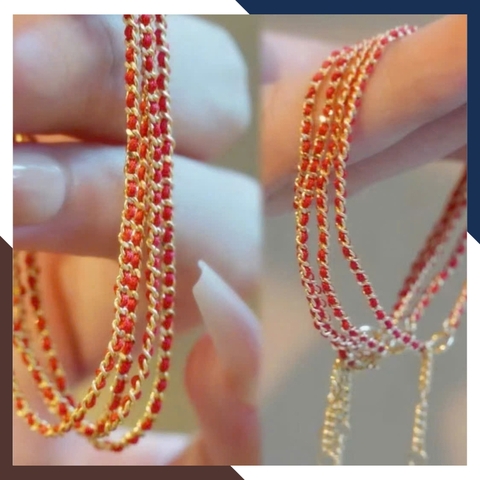 Vòng Tay Chỉ Đỏ Vàng 18k May Mắn Cho Nữ VCHV86 | Vàng Ý 750
