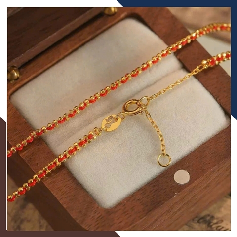 Vòng Tay Chỉ Đỏ Vàng 18k May Mắn Cho Nữ VCHV86 | Vàng Ý 750