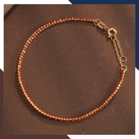Vòng Tay Chỉ Đỏ Vàng 18k May Mắn Cho Nữ VCHV86 | Vàng Ý 750