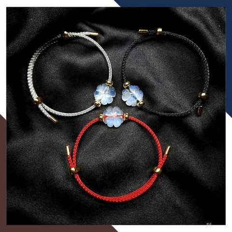 Vòng Tay Cỏ 4 Lá Đá Mặt Trăng Moonstone VTDPT23 – Bùa May Mắn Cho Cô Nàng Tinh Tế