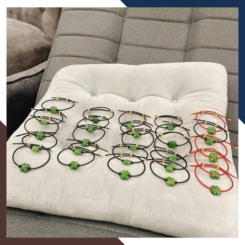 Vòng Tay Cỏ 4 Lá Ngọc Bích VTDPT20 – Bí Kíp May Mắn Luôn Bên Bạn