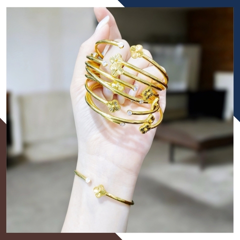 Vòng Tay Cỏ 4 Lá Vàng Tây 10k Cho Nữ LTVN172