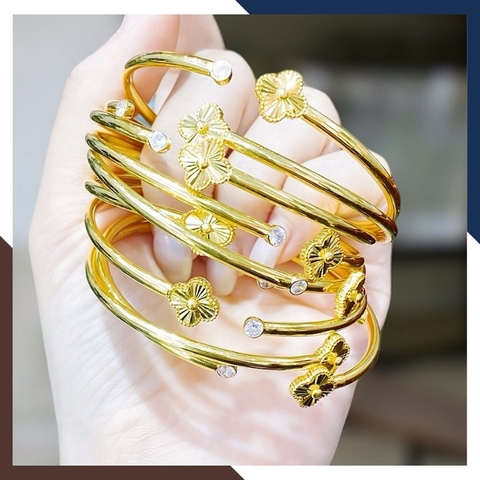 Vòng Tay Cỏ 4 Lá Vàng Tây 10k Cho Nữ LTVN172