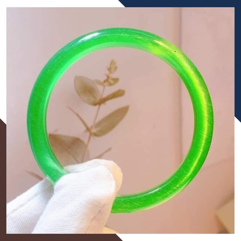 Vòng tay đá mắt mèo trắng, xanh, hồng, vàng bản liền cho nữ mệnh kim, mộc, thủy, hỏa, thổ mã AC60