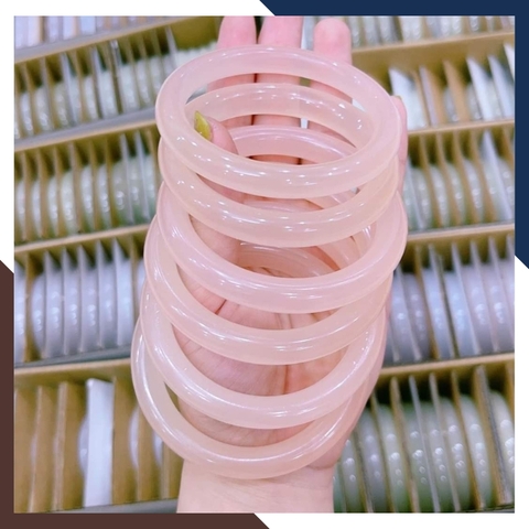 Vòng tay đá onyx nguyên khối có kiểm định màu trắng, xanh, hồng cho nữ mệnh kim, mộc, thủy, hỏa, thổ mã 250KD100