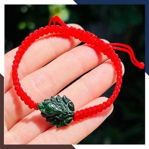 Vòng tay hồ ly chúa 9 đuôi đá ngọc cẩm thạch sơn thủy tết dây phong thủy cho nữ mệnh mộc mã AC0240