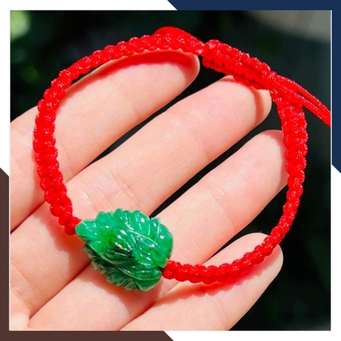 Vòng tay hồ ly chúa 9 đuôi đá ngọc cẩm thạch tết dây phong thủy cho nữ mệnh mộc mã AC0240