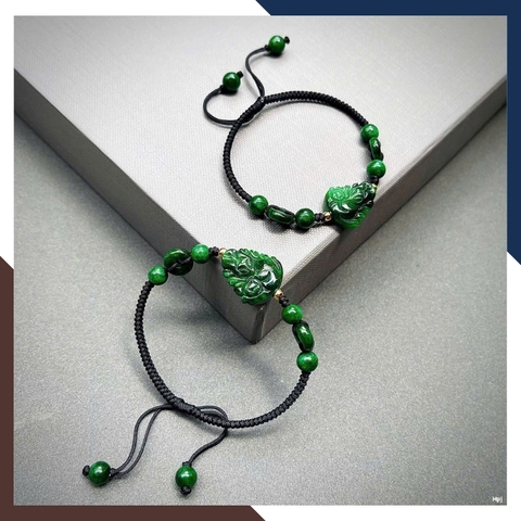 Vòng Tay Hồ Ly Chúa Cẩm Thạch Sơn Thuỷ VTDPT27 – Bùa Tình Duyên Quyến Rũ Cho Nàng