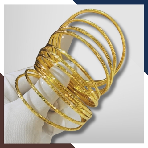 Vòng tay kiềng vàng trơn 10k cho nữ đẹp mã TL75