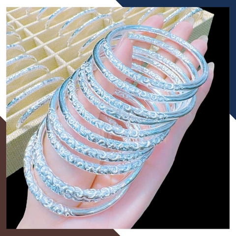 Vòng Tay Na tra Càn Khôn Bạc Đặc Nguyên Chất Bản 5mm Cho Nữ LTBN65 - Bùa Hộ Mệnh May Mắn, Bình An