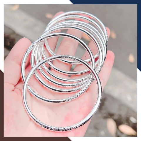 Vòng Tay Na tra Càn Khôn Bạc Đặc Nguyên Chất Bản 5mm Cho Nữ LTBN65 - Bùa Hộ Mệnh May Mắn, Bình An