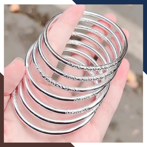 Vòng Tay Na tra Càn Khôn Bạc Đặc Nguyên Chất Bản 5mm Cho Nữ LTBN65 - Bùa Hộ Mệnh May Mắn, Bình An